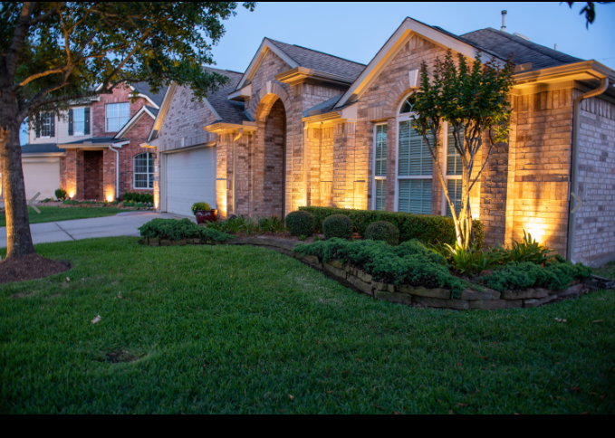 outdoor lights installation at a property